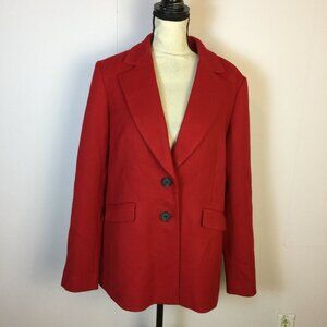 New! Halogen x Atlantic Pacific Blazer Jacket 16 Womans Red Two-Button Stretch